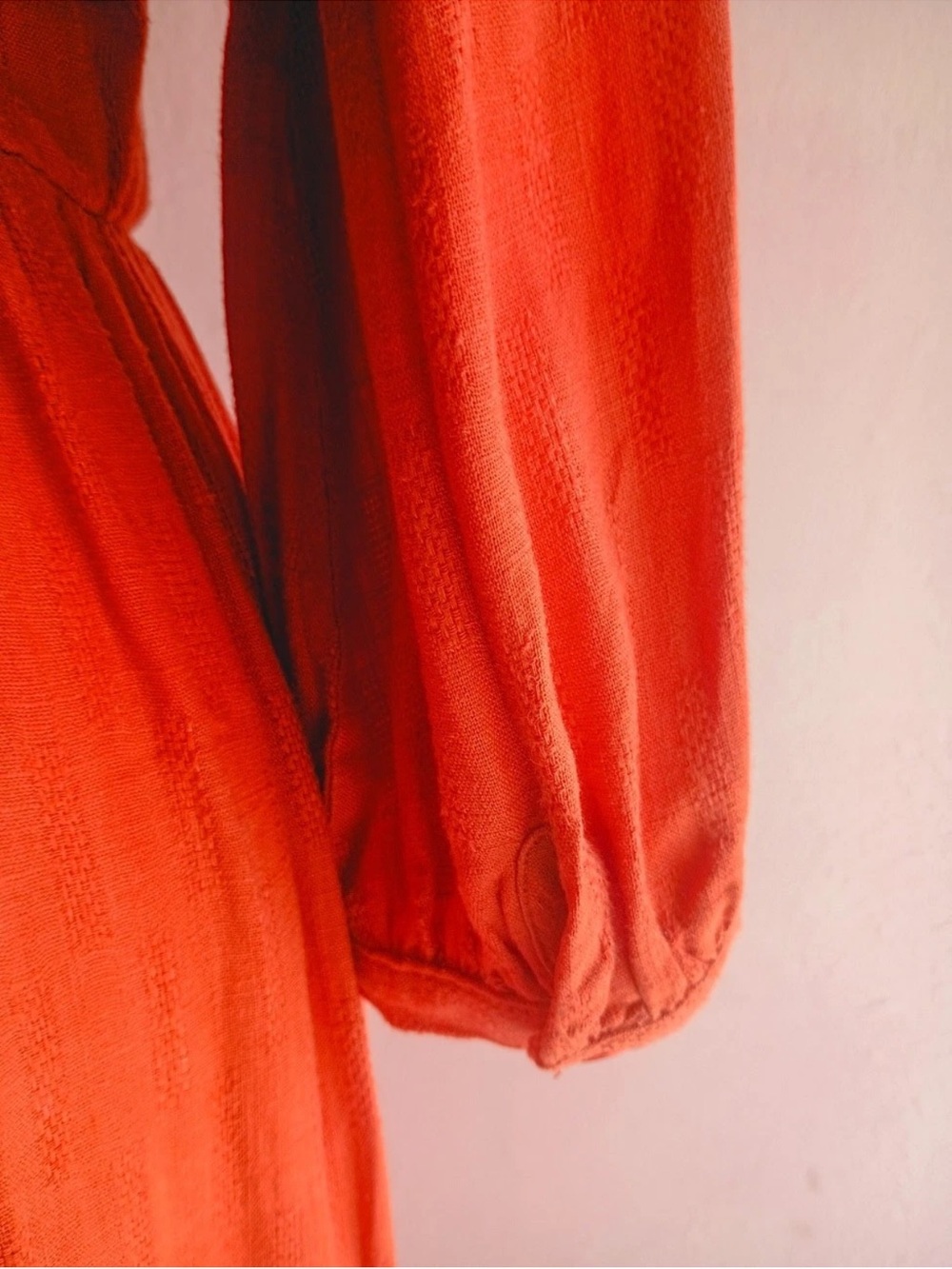 Women's Orange Long Sleeve Tiered Maxi Dress - Picture 7 of 13